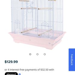 Pink bird cage