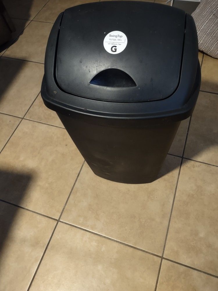 13 Gal Swing Top Trash Can - $5