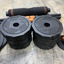 Adjustable Dumbbell, Barbell and Kettlebell Set 60LBS