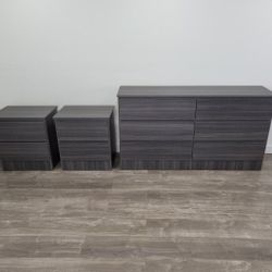 Dresser And 2 Nightstands - Cómoda Y 2 Mesitas De Noche 