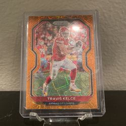 Travis Kelce Prizm Orange Refractor Card
