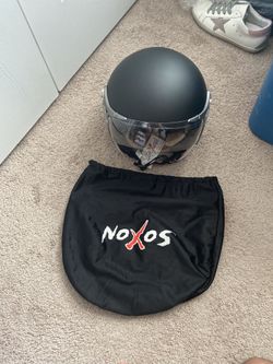 Soxon NTNK N325 Mono Night Leather Open-Face Motorcycle Helmet Chopper XS