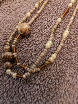 2 Glass Beaded 1 Rope Beaded Necklaces