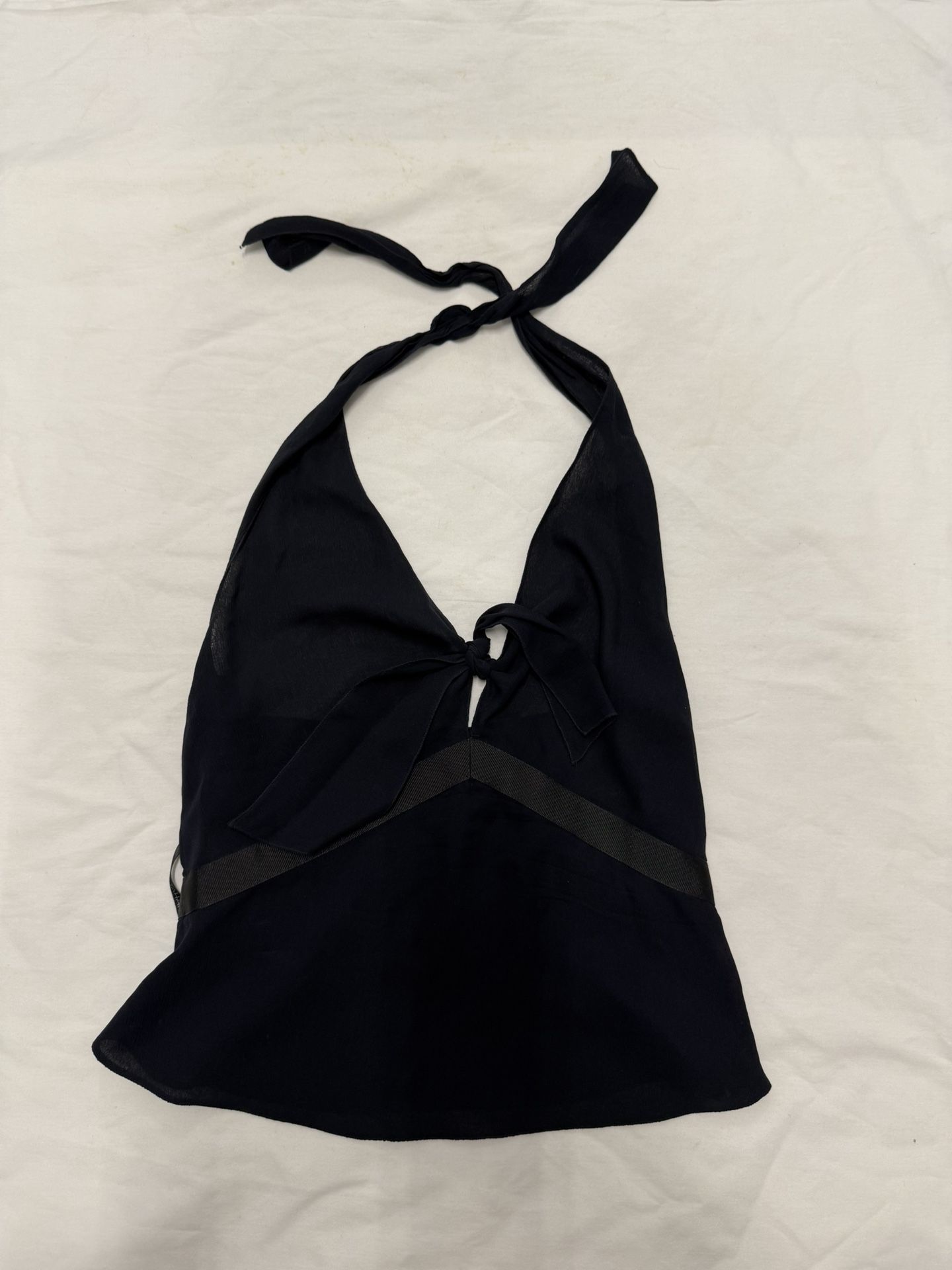 Tahari Navy Halter Blouse Size S