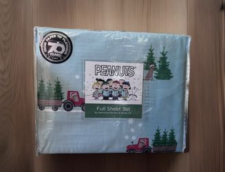 Peanuts Tractor and Xmas Tree Full Sheet Set By Berkshire Blanket &Home Co.
