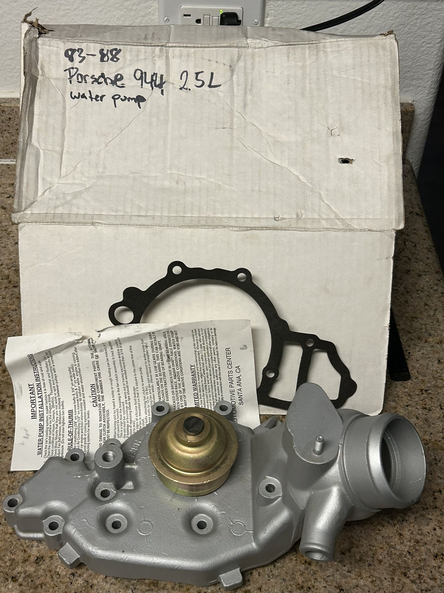 1(contact info removed) Porsche 944 2.5l Rebuild Water Pump For The Low