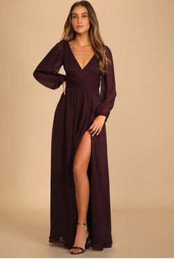 V-Neck Long Sleeve Maxi Dress XL NEW