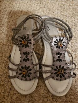 Silver Sandals Like New