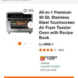 Aria Digital Air Fryer Toaster Oven