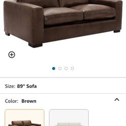 Genuine Leather Sofa 76in NEW