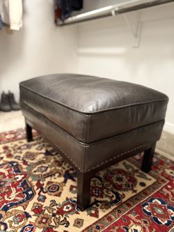 Leather Ottoman (Mathis Home)