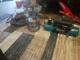 Binks sprayer and Makita air compressor both work great