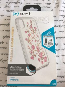 Speck iPhone X Case Presidio - Pink Golden Blossoms