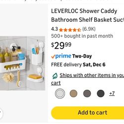 LEVERLOC Shower Caddy Whote