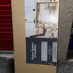 Better Homes & Gardens Wheaton Farmhouse 47" Writing Desk with Storage and Built-in Power Station, Natural Oak