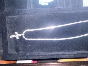 Chain and cross. Free earrings with purchase