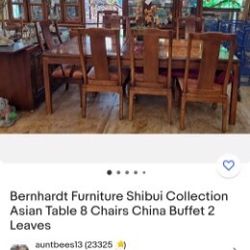 table set 6 chairs and cabinet