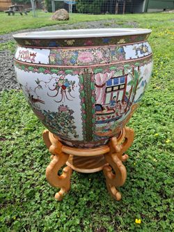 Large Asain Planter Vase with Stand Decorative!!!!
