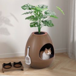 Eggloa6 Smart Hidden Litter Box Plant Litter BoxEnclosure Odor Absorbing
