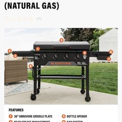 36” GRIDDLE WITH HOOD (NATURAL GAS)