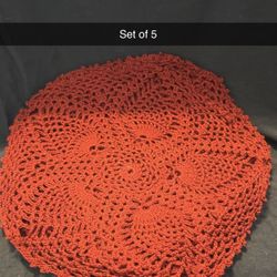 Crochet Doily/ Mantelito Set Of 5