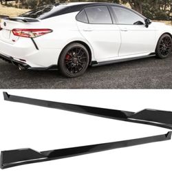 Fits 18-22 Toyota Camry LE XLESE Gloss Black Rocker Panel Side Skirts 4Pcs - PP