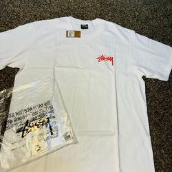 White and black Stussy shirt large