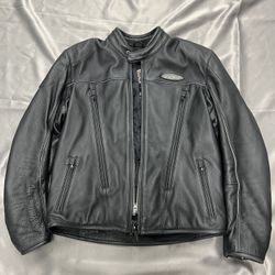 HARLEY DAVIDSON FXRG Leather Motorcycle Jacket W/Inner Jacket Full Armor Size M