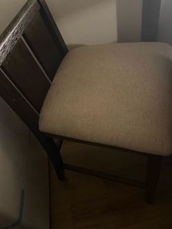 Dark Wood Dining Set with Upholstered Seat