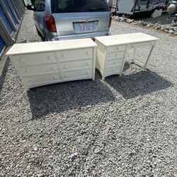 Set 6 Drawer Paneled Dresser And 3 Drawer Desk With Pad And Chair.  Will Separate 