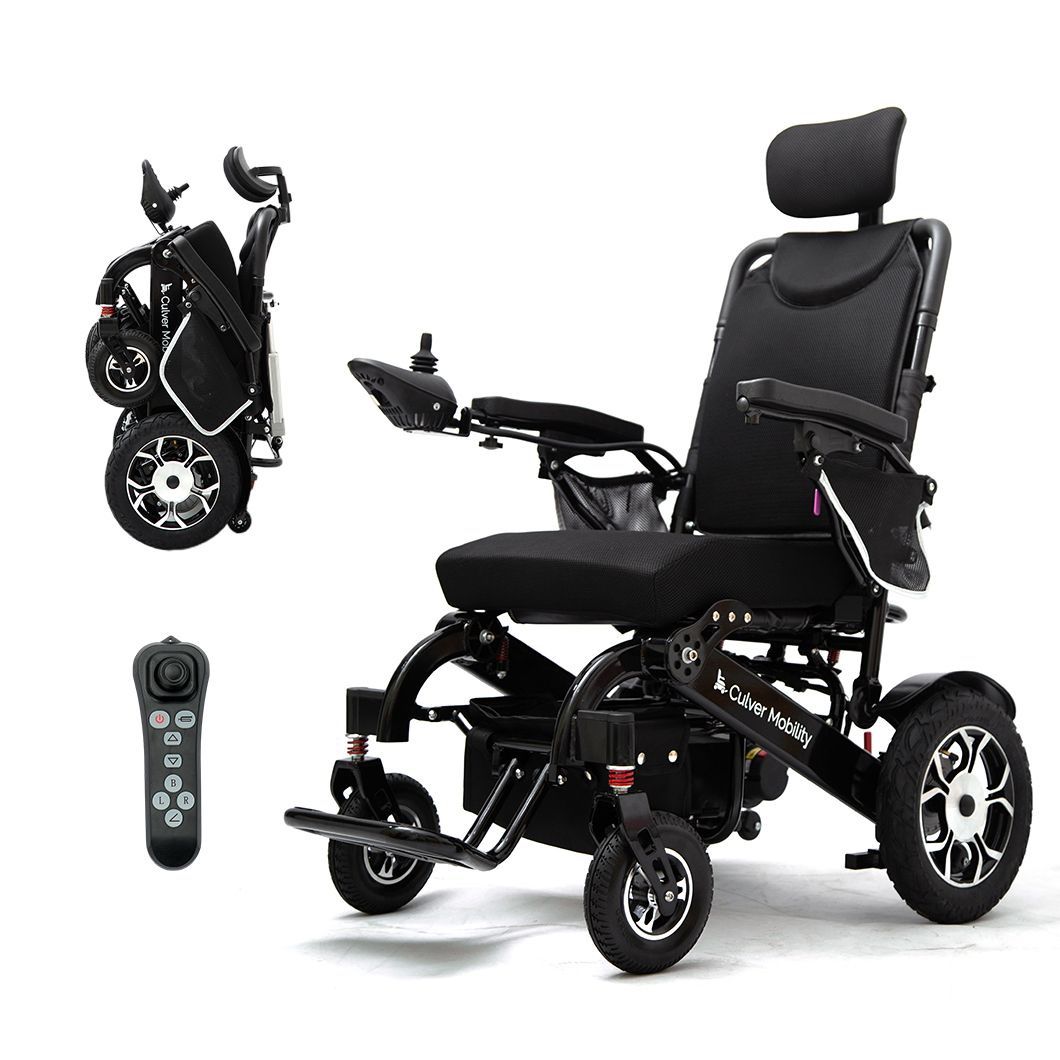 Reclining Folding Lightweight Electric Wheelchair 500W Motor,330 lbs-13 miles