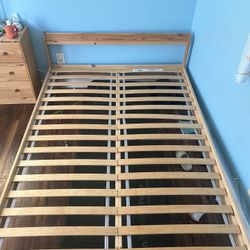 IKEA full size bed frame with slatted bed base 