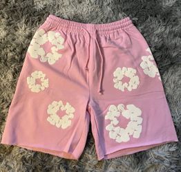 Denim Tears Cotton Wreath Shorts Pink size S/M/L/XL