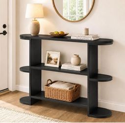 39” Console Table for Entryway, Narrow Entryway Table, Black