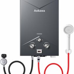 Portable Propane Tankless Water Heater, 1.78 GPM On-Demand Hot Water Heater with Shower Head, Outdoor Camping RV Cabin Use, Propane Gas Instant Hot Wa