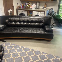 Really Nice Black Lather Couch, 