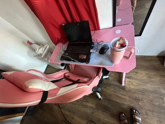 Pink Desk & Gaming Chair