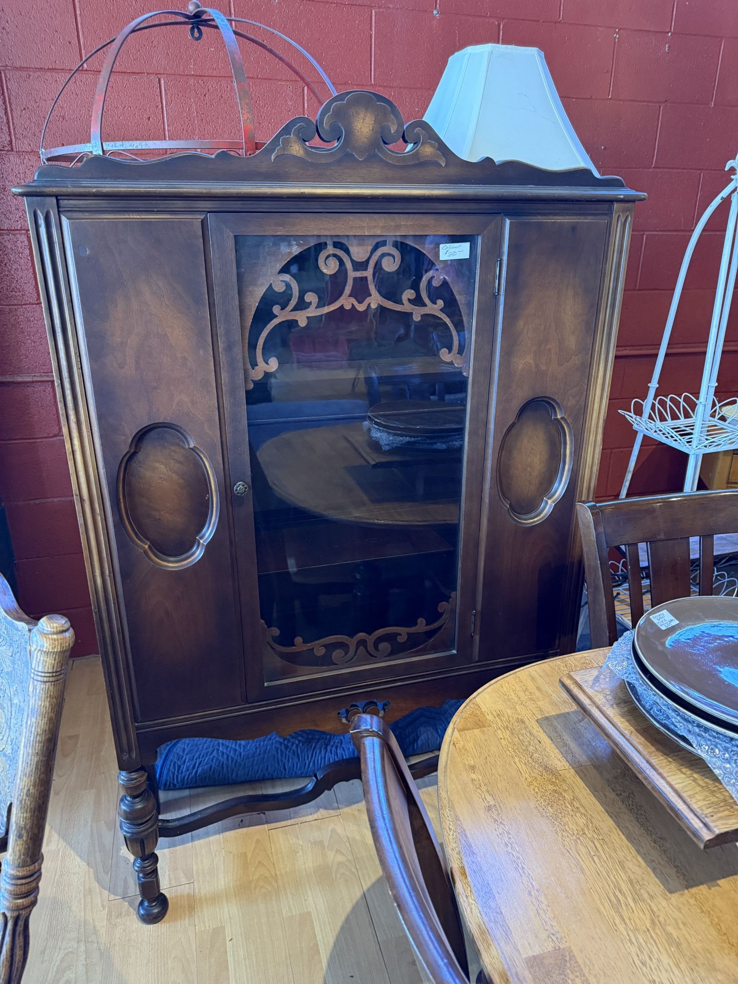 Antique Cabinet Display Case Curio