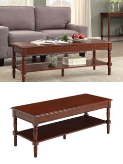 French Country Espresso Wooden Coffee Table New