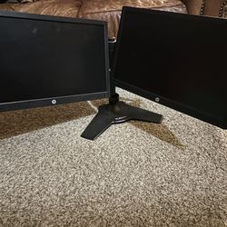 Dual Monitor Stand With Monitors ! 