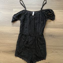 Black Cold Shoulder Romper 