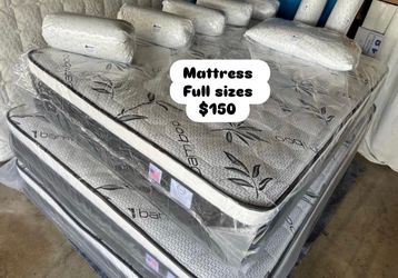 ✨Mattress pillow top  🔸12” inches 🟢Queen $170 🟡Full $150 🟠Twin $130 🔴King $300 🔵Cal king $300 ☑️Delivery available $20🚚