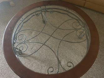 Round Coffee Table And Two End Tables