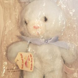 Plush vintage 80's 11" blue bunny new with tags