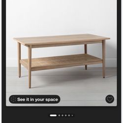 Wood And Cane Coffee Table - Hearth And Hand Magnolia 