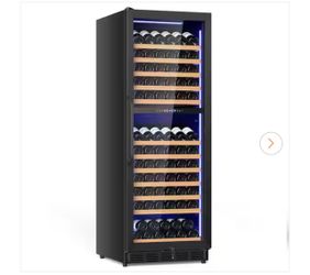 23.54 in. Dual Zone Cellar Cooling 154-Bottles Wine Cooler Fridge with Removable Shelves and Safety Lock,Stainless Steel