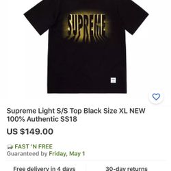 Supreme S/S top black XL new