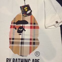 burberry white bape shirt