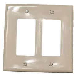 Leviton 2 Gang Rocker Wall Plate Beige 3 8 Unbreakable