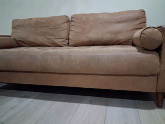 Faux suede leather sofa loveseat